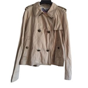 Juicy Couture Ruffled Trench Coat Women Size Large